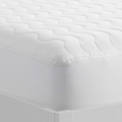 Serta Air Dry Extra Comfort Plus 100% Cotton Fabric Quilted Mattress Pad, Cooling and Breathable Mattress Cover, Moisture Wicking Protection with 18" Deep Pocket, Queen, White
