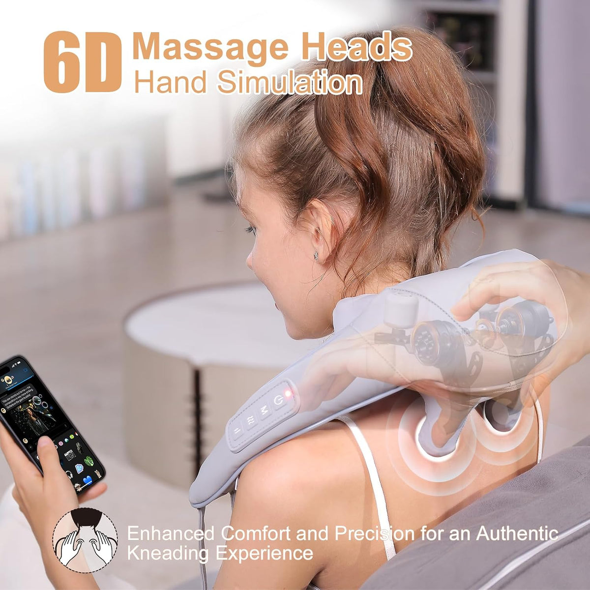MASGRE Shiatsu Neck and Shoulder Massager with Heat for Pain Relief