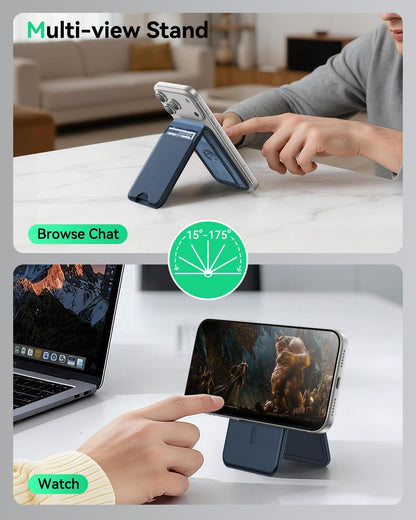 TWZKG for MagSafe Wallet, Works with Apple Find My,5 Card Holder with Stand