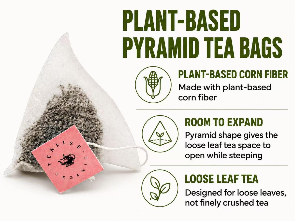 Organic Jasmine Green whole Leaf Pyramid Tea Bags – USDA Organic, Plant-Based & Plastic-Free Tea Bags, Smooth Floral Green Tea, 60 Count by Tealise
