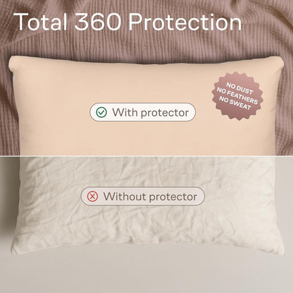Ultra Soft Pillow Protectors with Zipper Standard Size - Set of 8 Breathable Pillow Covers - 100% Protection Against Stains, Dust & Dirt - Machine Washable (White)