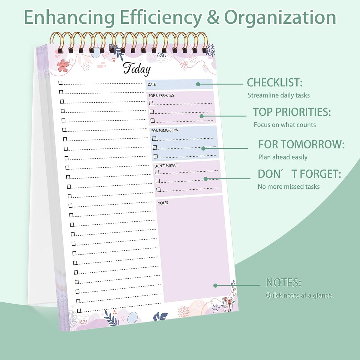 Thboxes 2 Pack To Do List Notepad, A5 Undated Daily Planner Task Checklist