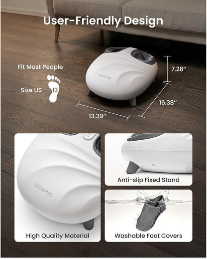 RENPHO 2026 Latest Shiatsu Foot Massager with Pressure Monitor Tech, Full-Foot Massage Machine with Kneading & Compression for Plantar Fasciitis, FSA Eligible HSA Store, Birthday Gifts for Women Wife
