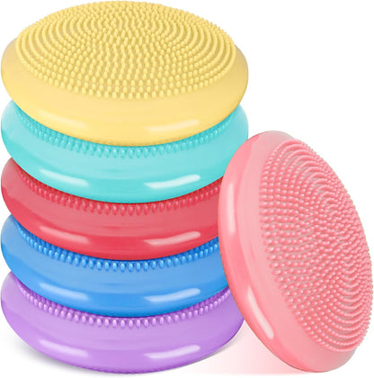 Amylove 6 Pcs Wiggle Seat Inflated Wobble Cushion for Sensory Kid 13 Inch Balance Disc Kids Flexible Seating Exercise Sensory Pad Chair Cushion for Classroom Office School (Bright)