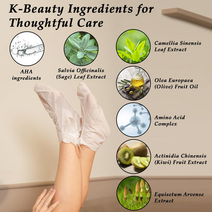 One's Own Korean Exfoliating Foot Peeling Mask, Moisturizing Foot Mask for Dry Cracked Feet, Feet Exfoliator to Peel Off Dead Skin & Callus Removal for Baby Soft Skin, Cruelty-Free & Safe, 2 Pair