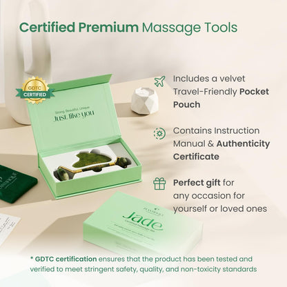 PLANTIFIQUE Stainless Steel Gua Sha and Ice Roller for Face & Body - Cooling Facial Tool Set to Reduce Puffiness, Improve Lymphatic Drainage & Soothe Skin