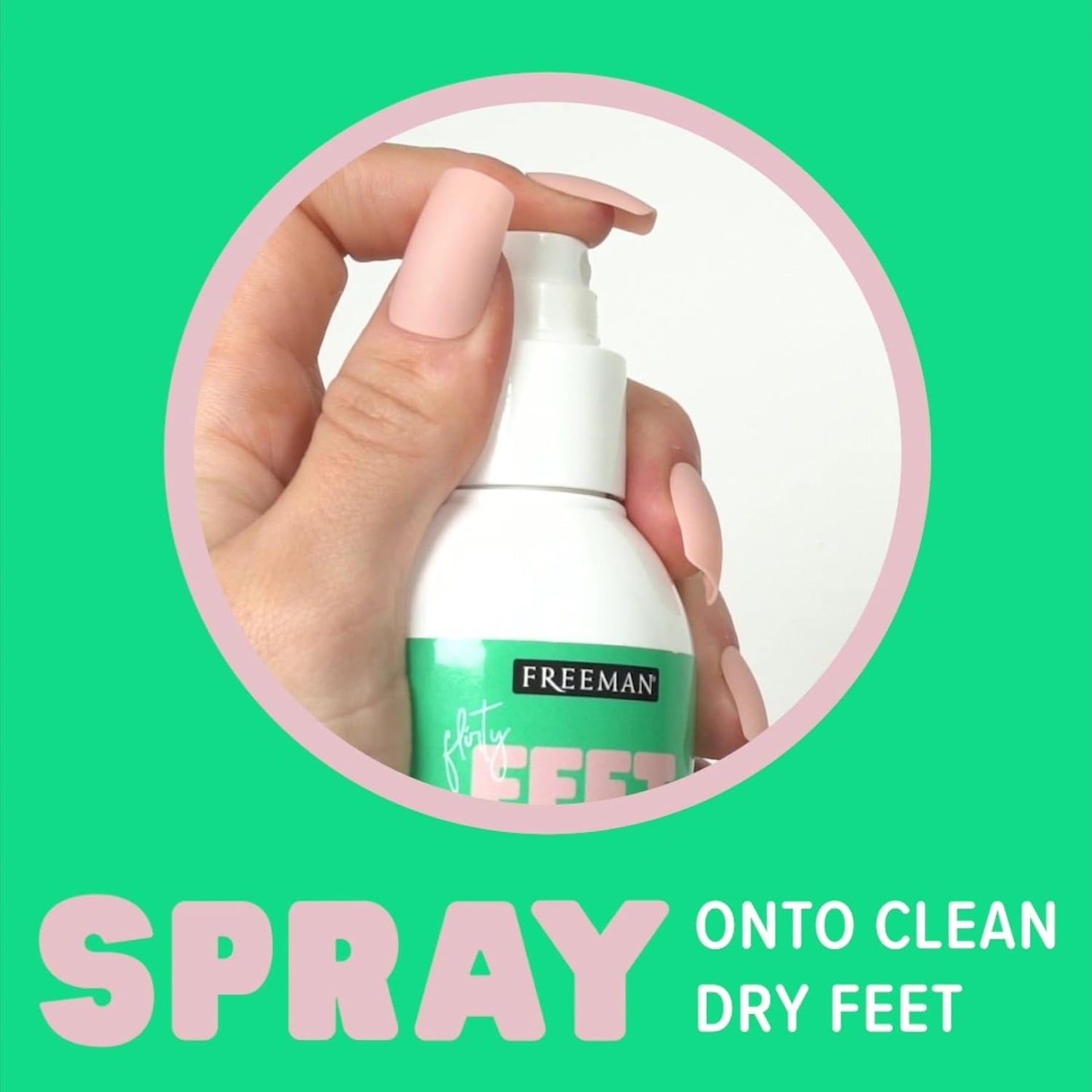 Freeman Flirty Feet Instant Foot Peeling Spray, Exfoliating Foot Mask For Summer, Moisturizing & Smooth Dry, Cracked Heels, Remove Dead Skin Quickly, Cruelty-Free & Vegan, 4 fl.oz./ 118 ml Bottle