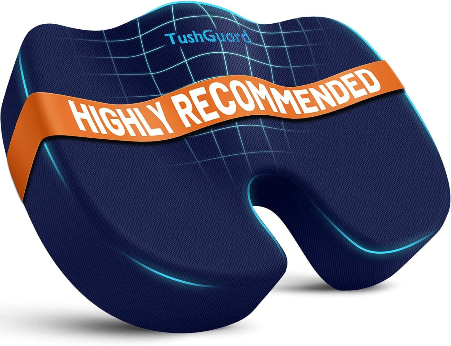 TushGuard Seat Cushion for Office Chair Memory Foam Non-Slip Cushion Back, Relief Chair Pad, Butt Pillow for Office Chair, Car, Computer Desk, Black
