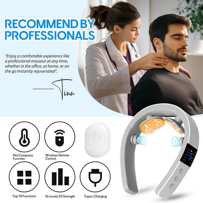 Neck Massager for Pain Relief Deep Tissue,Portable Neck Massager with Heat for Women Men