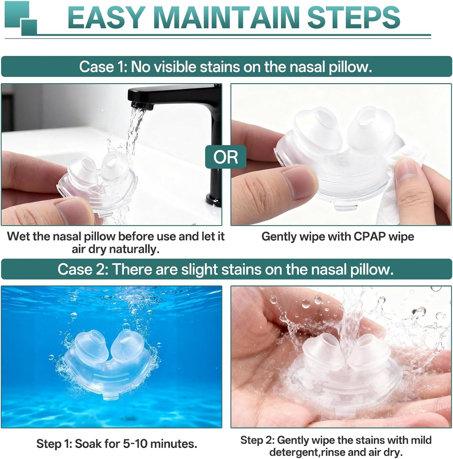 Replacement Nasal Pillow Cushion for ResMed Airfit P10,Compatible with Original Airfit P10 CPAP Mask,Reliable Seal & Perfect Fit,Ultra-Soft & Durable Replacement (Medium -3PCS)