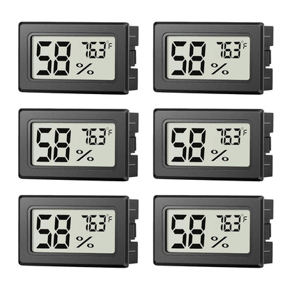 6 Pack Mini Hygrometer Indoor Humidity Meter, Small Digital Thermometer Humidity Gauge Meter, Indoor Thermometer Hygrometer Monitor Fahrenheit (℉) for Thermostat Reptile Tank, Mason Jars