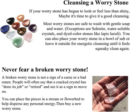 Jovivi Thumb Worry Stone - Palm Stones Pocket Natural Chakra Reiki Healing Crystals Therapy Geometry - Lapis Lazuli