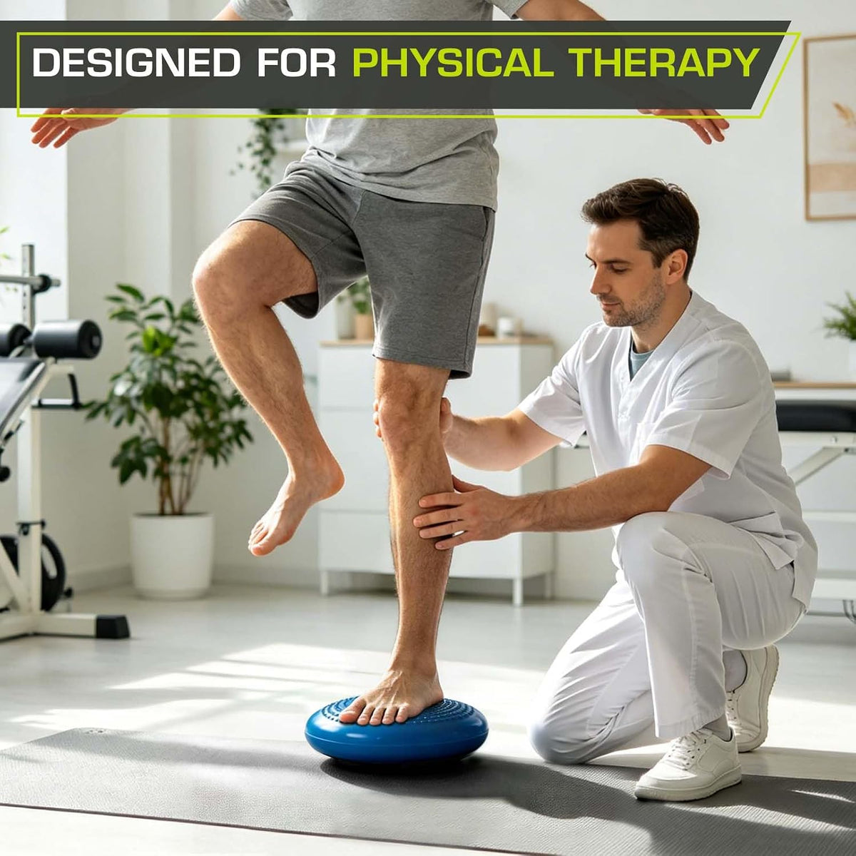 ProsourceFit Core Balance Disc, Inflatable Wobble Cushion with Hand Pump, Dual-Textured Non-Slip Surface for Core, Balance, and Stability Training, 14-inch