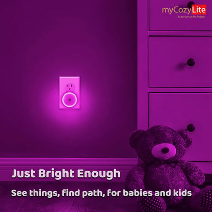 Amber Night Light Plug in, Dusk to Dawn Sensor, Blue Light Blocking, Automatic Nightlight, Energy Efficient, 2 Pack LED Night Lights Plug into Wall, for Bathroom, Bedroom, Kitchen, Hallway, Stairway