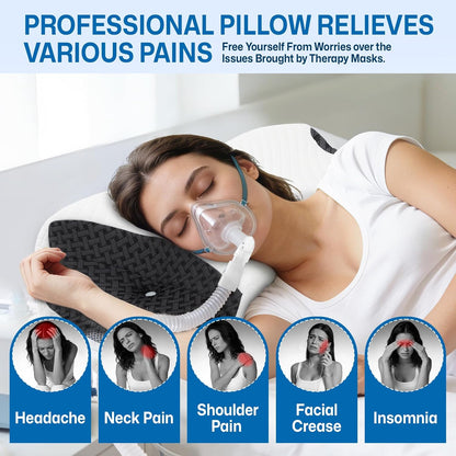 Contour Memory Foam CPAP Pillow for Side & Back Sleepers, Grey