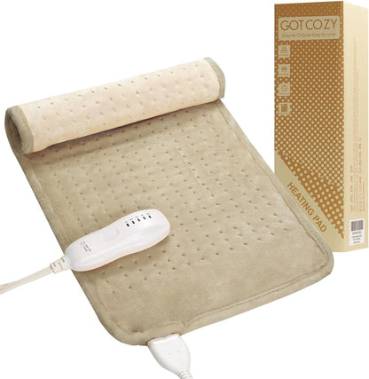 GOTCOZY Heating Pad 12"x24" for Back Pain Relief & Cramps(Rose)