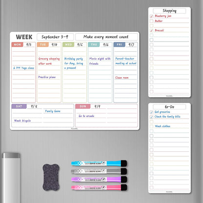 ALEZEL Magnetic Weekly Calendar Whiteboard for Fridge