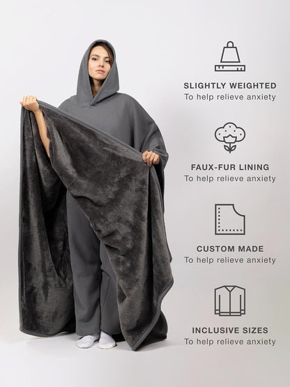 FREE THE SHEEP Eden Hoodie – Oversized Weighted Hoodie Cloak with Ultra-Soft Faux Fur Liner