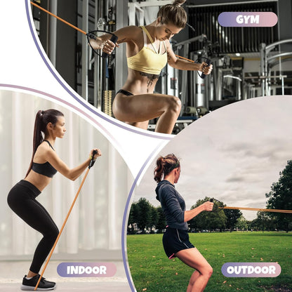 RitFit Single Resistance Bands with Handles Door Anchor for Home Gym