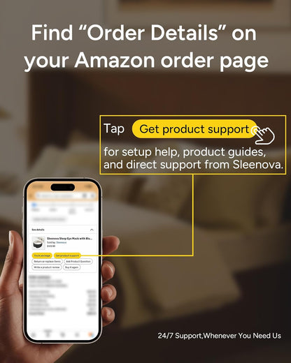 Sleenova Sleep Eye Mask with Bluetooth Headphones - Side Sleeper Optimized with Integrated Offline Audio for Phone-Free Use - 3 Modes for Rest, Nap and Travel - Black