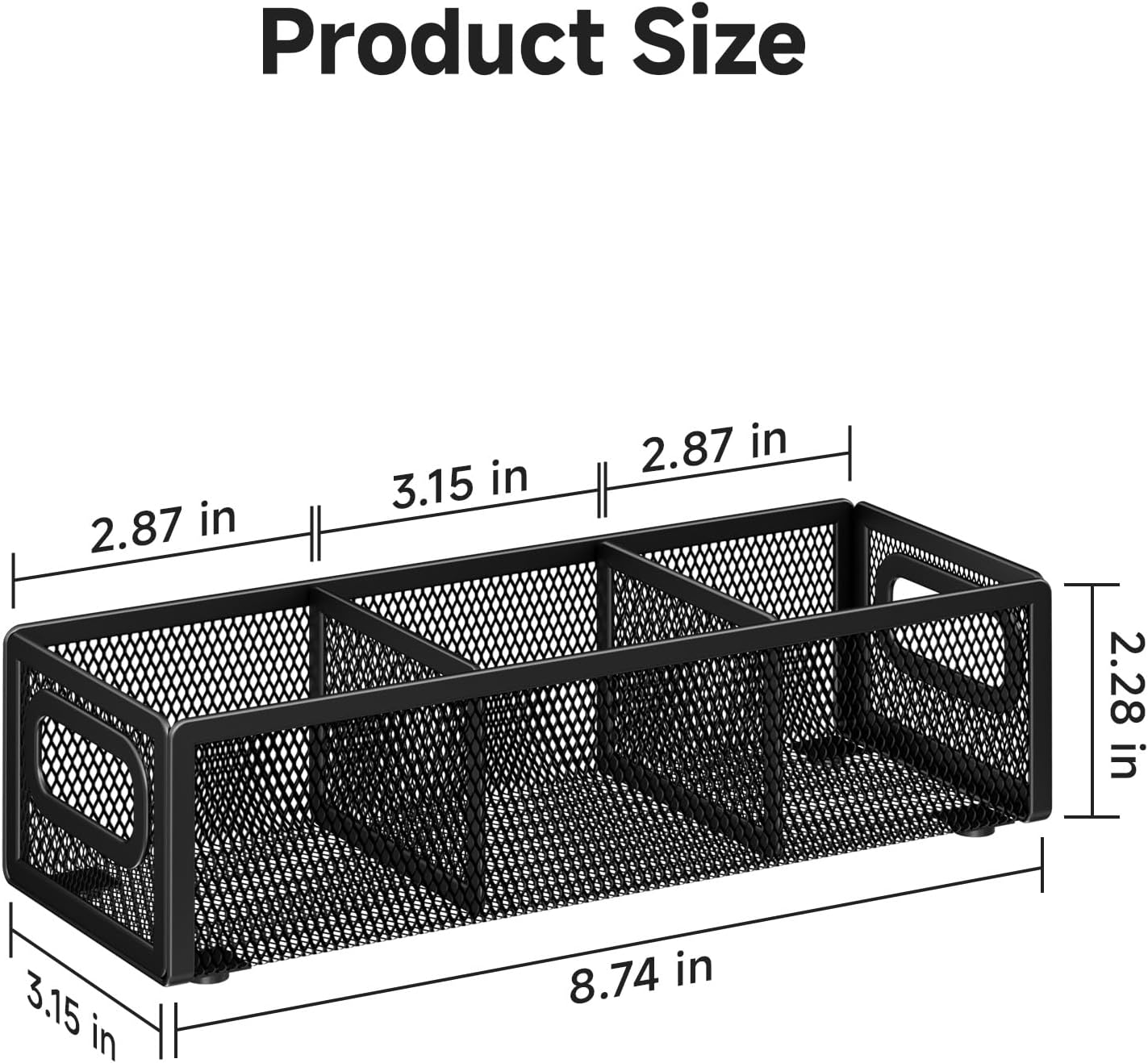 2 Tier Tea Bag Organizer, Mesh Tea Bag Holder with Handle, Teabag Holder, Tea Station Organizer for Countertop, Pantry, Kitchen, Cabinet -Black