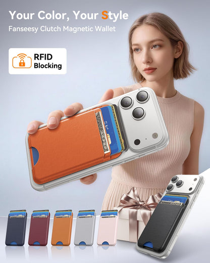 for MagSafe Wallet, Works with Apple Find My,4 Card Holder, Magnetic Phone Wallet for iPhone 18/17/16/15/14/13/12 Pro Max Air Plus Series, RFID Blocking Vegan Leather,Black
