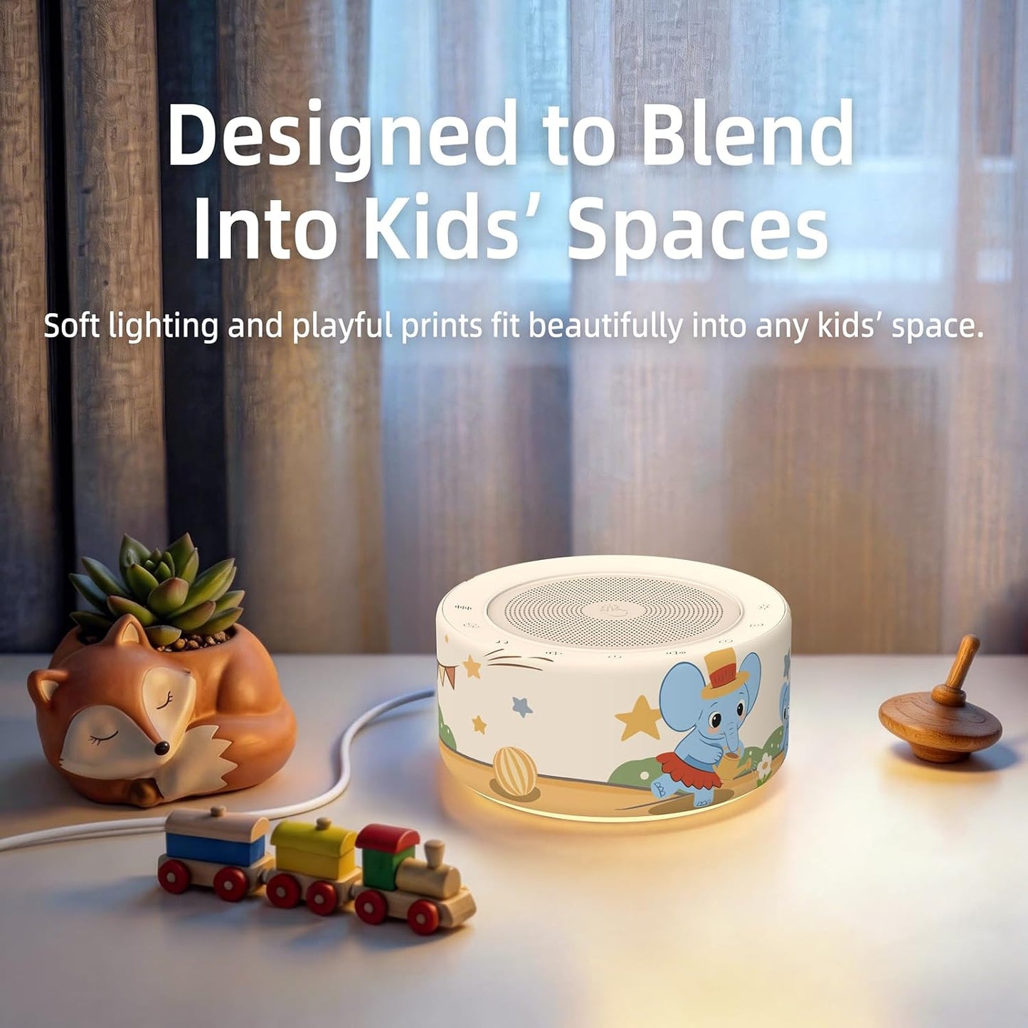 Kipcush White Noise Machine for Baby & Adults, 30 Soothing Sounds, Soft Non-Glare Nursery Lamp, 8 Color Night Lights, Memory Function (Angel V1 White, Standard)