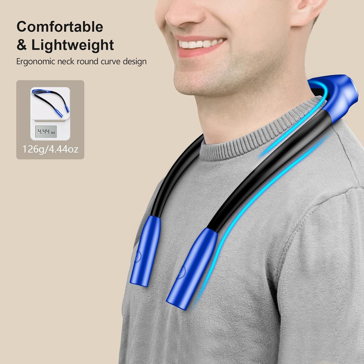 Gritin Book Light,Eye Caring 3 Colors & Stepless Dimming Neck Reading Light