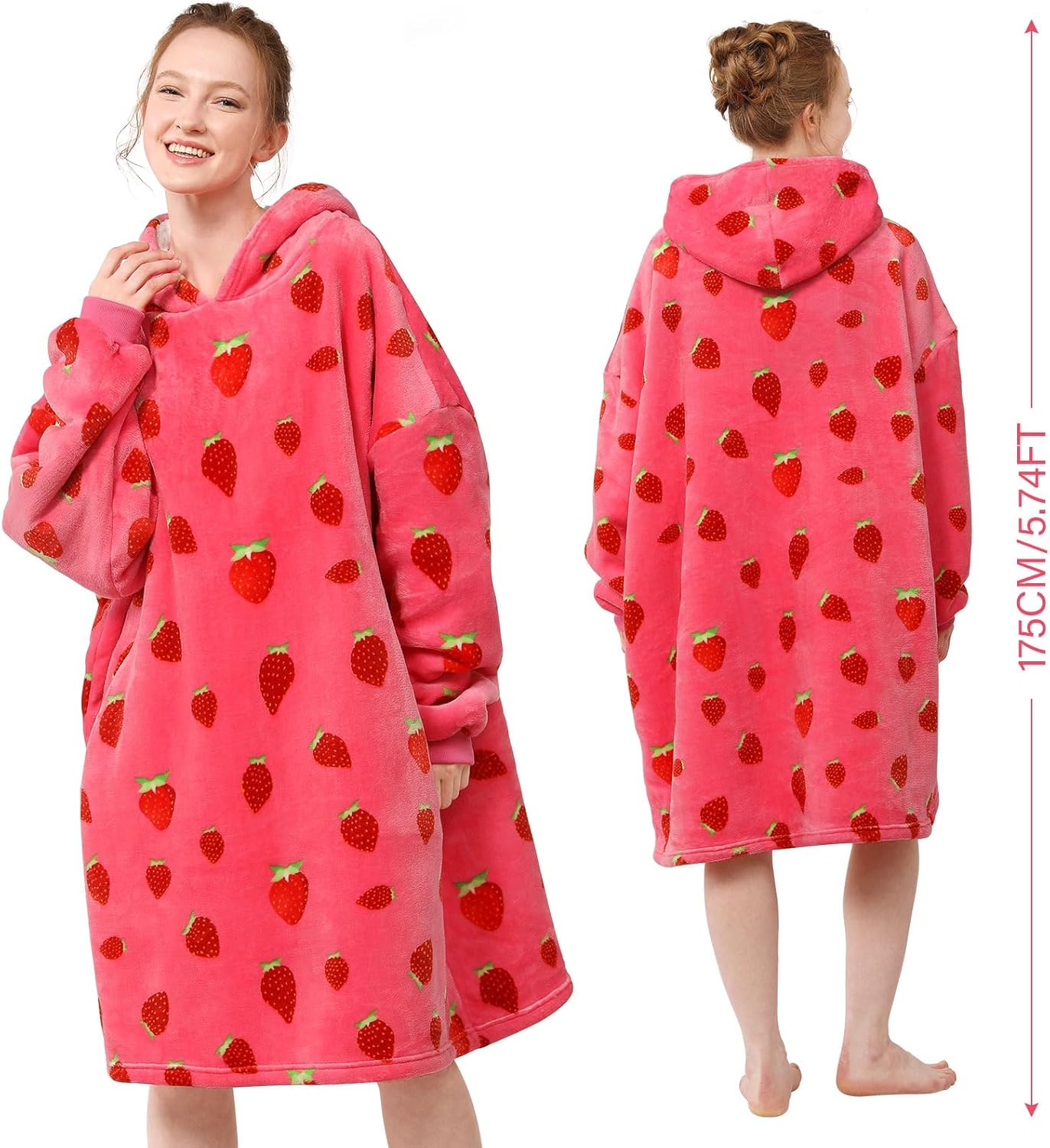 LetsFunny Blanket Hoodie,Oversized Wearable Sherpa Fleece Blanket Sweatshirt,Super Soft Warm Cozy with Giant Pocket,Gifts for Women Men Adults Teenagers, One Size Fits All