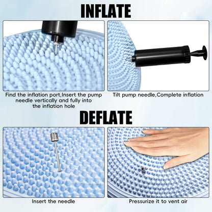 3 Pcs Inflated Wobble Cushion, Wiggle Seat & Balance Pad for Exercise, Home Yoga Balance Stability Training, Strengthen Core Muscles, Improve Posture, Balance Disc with Pump