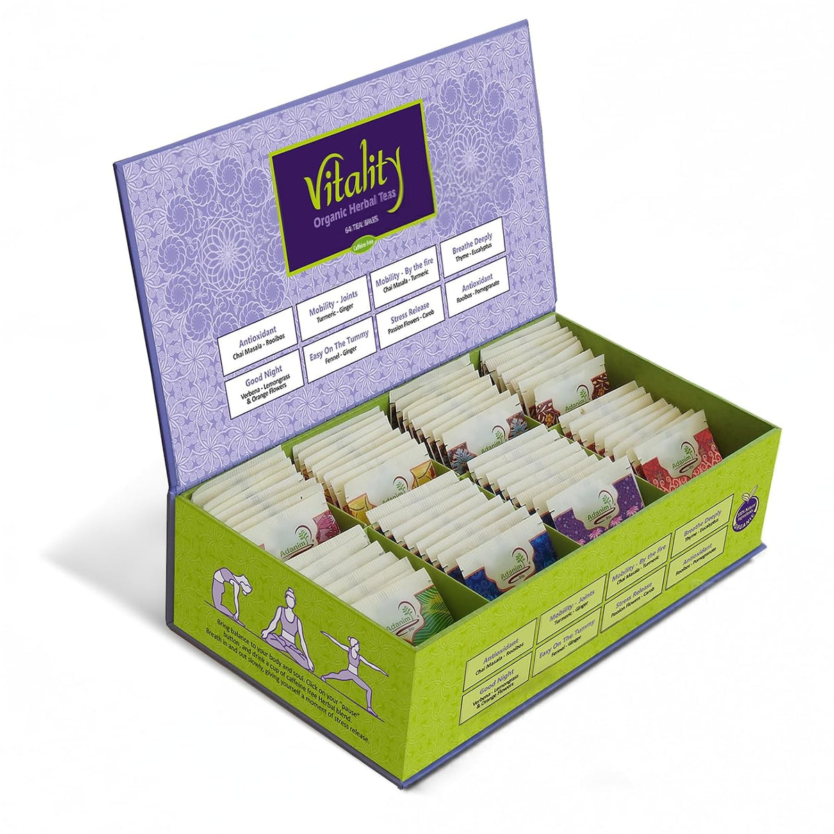 Adanim Herbal Teas (64 Count, Vitality Herbal Tea Sampler)