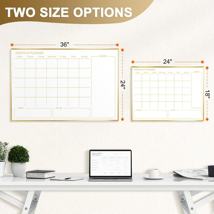 Dry Erase Calendar Whiteboard, 24''x18'', Monthly White Board Planner