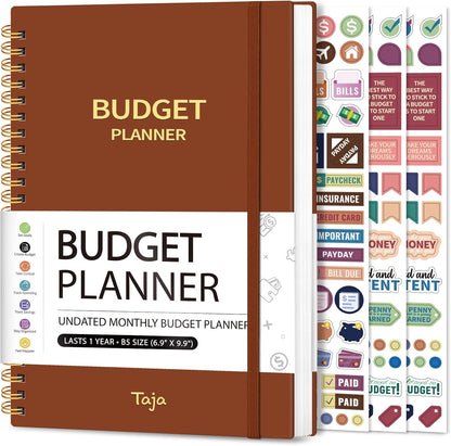 Budget Planner - Monthly Budget Book with Expense Tracker Notebook, Undated Bill Organizer & Finance Planner to Take Control of Your Money, Account Book to Manage Your Finances-Pink