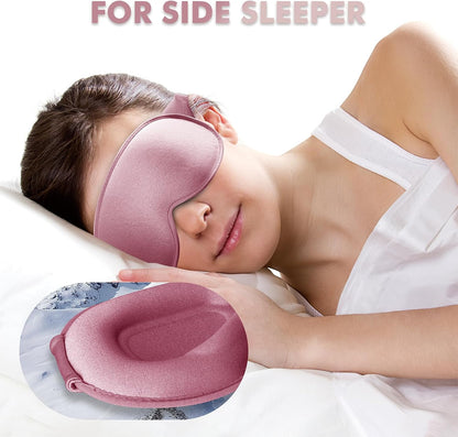 Sleep Eye Mask for Men Women, Lash Extensions 3D Sleeping Mask, Travel Blackout Night Blindfold Eye Shade Cover with Adjustable Strap (Black)