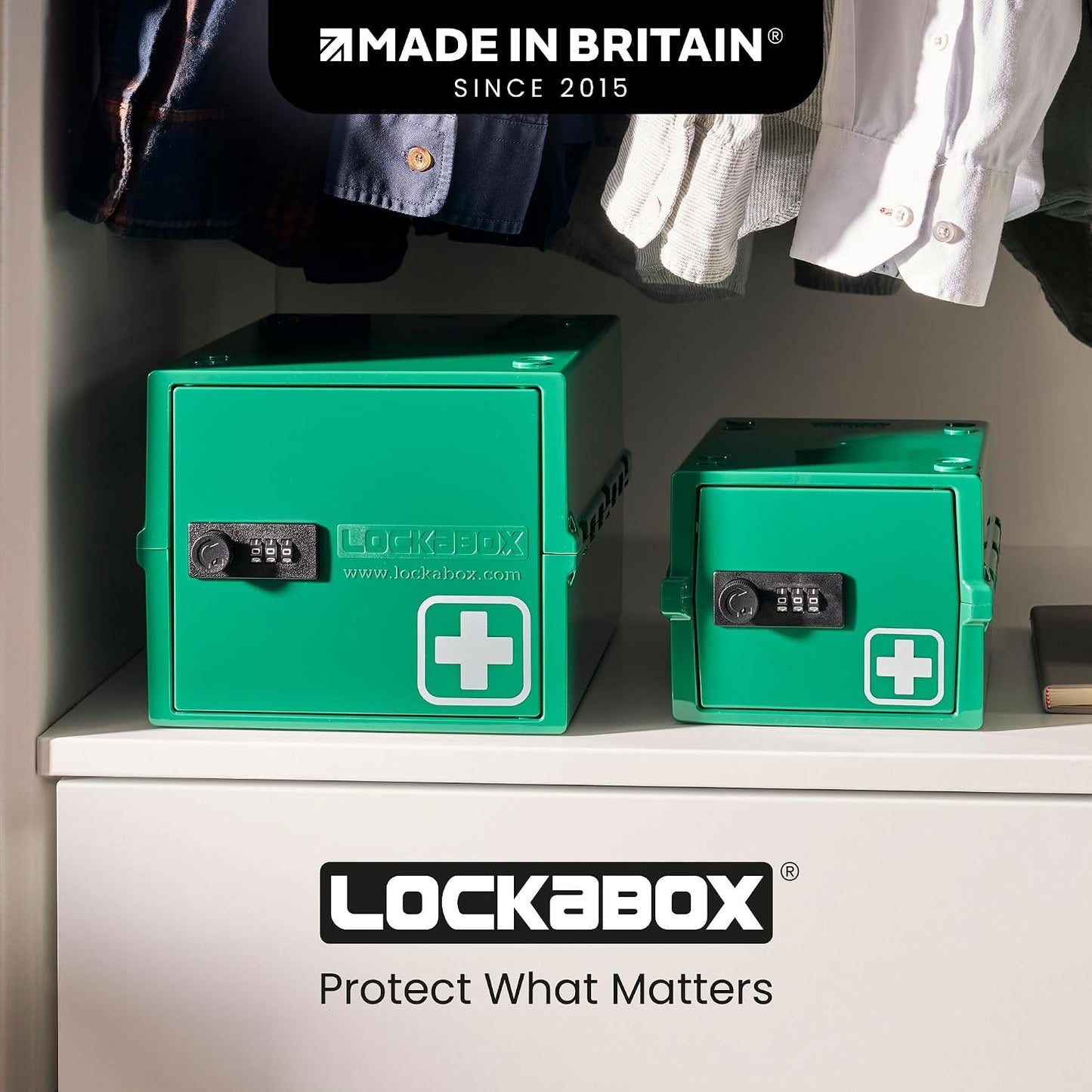 Lockabox Mini™ | Small Lock Box with Combination Lock (Half Letter Sized) | Mini Lockable Box for Small Medicines, Snacks & Mobile Phones | External Size 8.8 x 6.1 x 4.7 Inches (Crystal)
