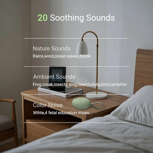 Portable Baby Sound Machine [White Noise for Babies Kids Adults][Timer Function][20 Soothing Sounds][Sleep Soother] 15 Hours Battery Life, Travel,Registry,Gifts,Shower,Clips on Baby Stroller