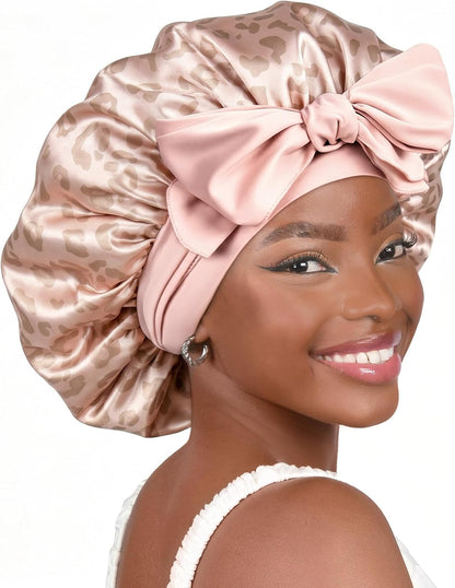 YANIBEST Adjustable Satin Bonnet for Sleeping Women Double Layer Hair Wrap Reduce Friction Prevent Frizz Natural Curly Hair