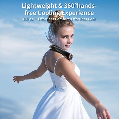 𝟐𝟎𝟐𝟔 𝐔𝐩𝐠𝐫𝐚𝐝𝐞 BNBZ Portable Neck Fan,6000mAh Rechargeable Wearable Fan with LED Display,4 Speeds,Up to 15H Runtime,Quiet 360° Airflow Hands-Free Personal Fan for Travel,Work,Gym &Outdoor Use