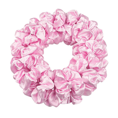16 Pcs Scrunchies for Women - Black Satin Silk Scrunchies for Girls Hair Ties Elastics Bands Ponytail Holder Hair Accessories