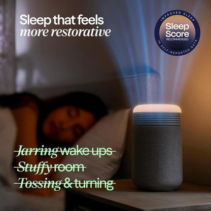 BLUEAIR Air Purifier & Sunrise Alarm Clock for Bedroom, Nursery – HEPASilent™, Wake-Up Light, White Noise & Soothing Sounds for Natural Sleep, USB-C, Mini Restful