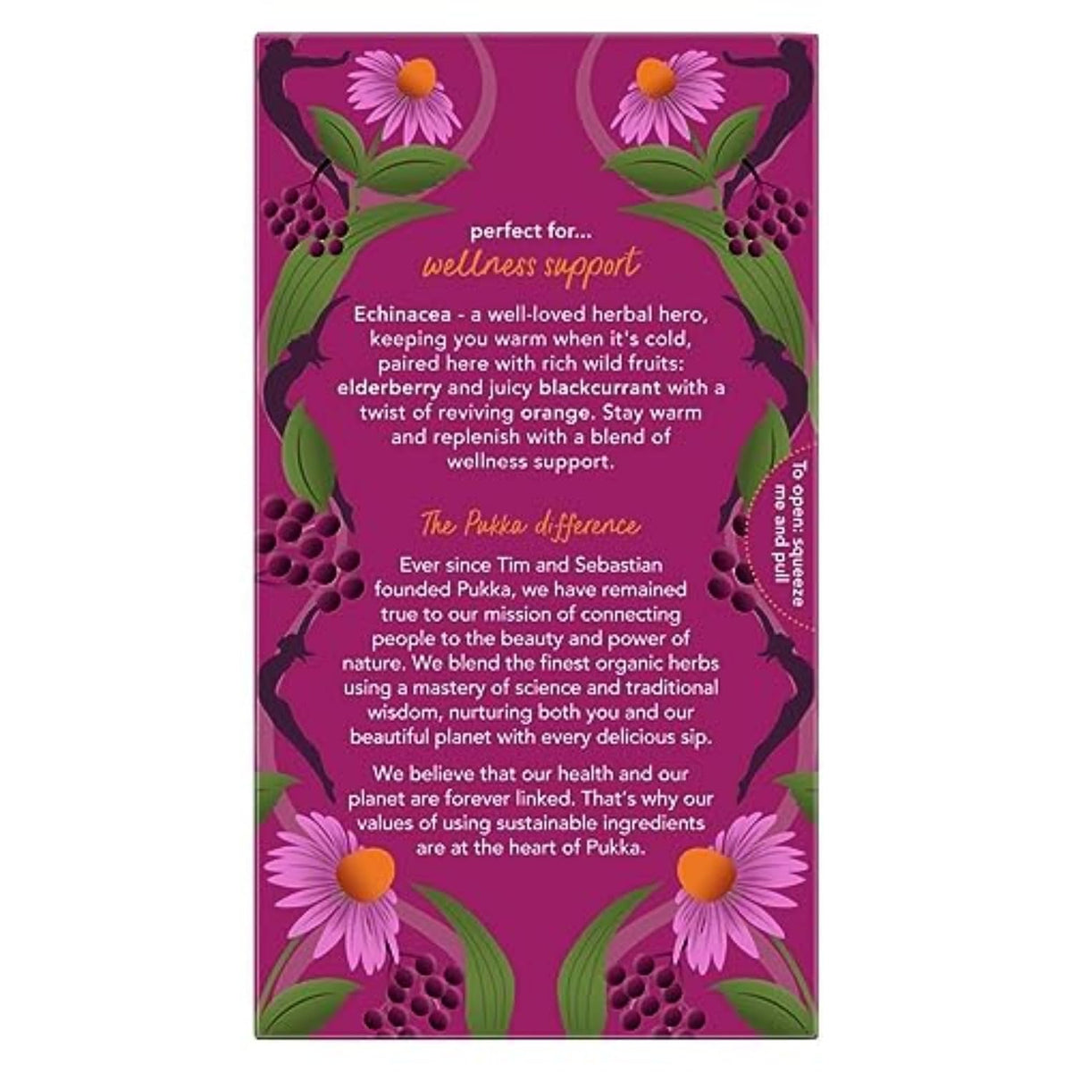 Pukka Elderberry & Echinacea Organic Herbal Tea, Perfect for Wellness Support, Caffeine Free, 80 Total Tea Bags (20ct - Pack of 4)