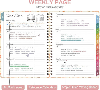 Planner 2026-2027, Weekly and Monthly Calendar Planner, JUL 2026 - JUN 2027 | A5(6.3'' x 8.5''), Hardcover, Agenda Book, Sprial Bound, Inner Pocket, Office and School Use