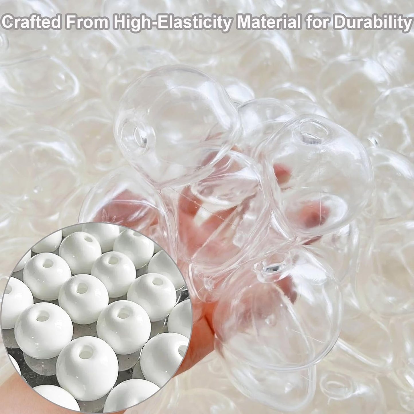 15pcs DIY Stress Ball Kit – Blank Skins with Air Pump & Expander Tool for Making Pressure Balls, Make Your Own Fidget Pressure Balls (15Transparent)