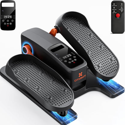 Under Desk Elliptical Exercise Machine, Quiet Seated Pedal Exerciser for Senior, Dual-Direction Elliptical Leg Exerciser with Monitor & Remote for Home Office, 12 Manual Speeds & 12 Auto Modes