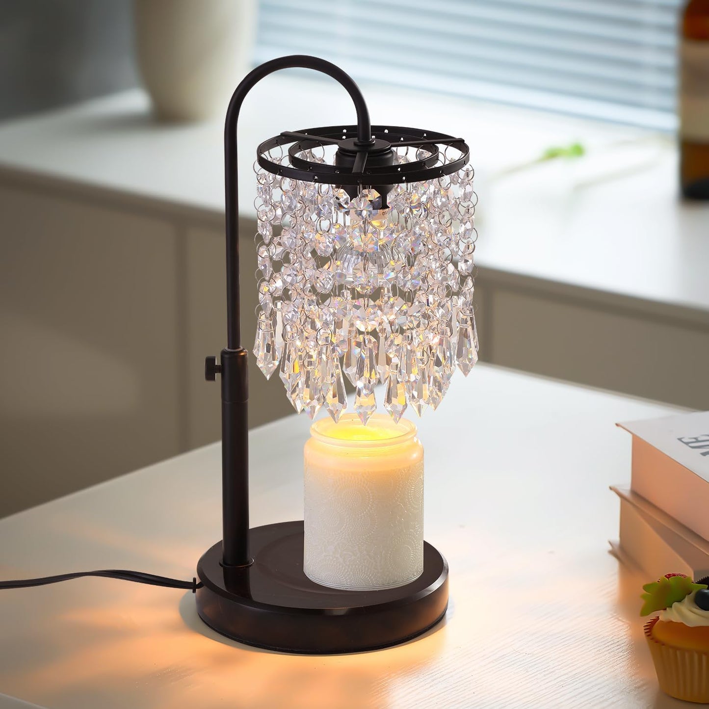 Candle Warmer Lamp with Timer Dimmer and 3 Bulbs, Lamp Candle Warmer with Marble Base,Wax Melt Warmer for Jar Candles, Birthday Gifts for Women Mom, House Warming Gifts New Home Decor (RGB-Black)