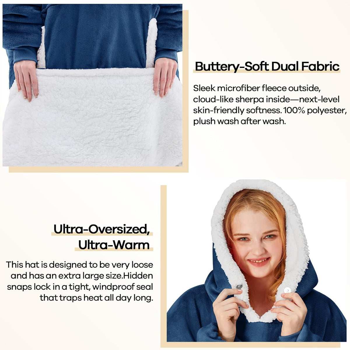 yescool Wearable Blanket Hoodie as Christmas Birthday Gifts for Women Mom - Colors A