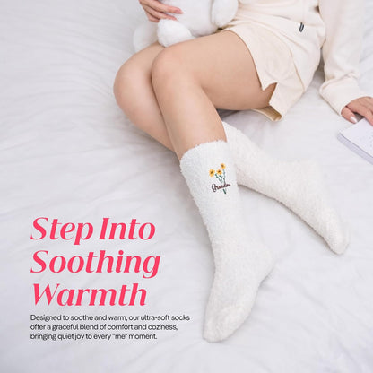 COOLMATE Fuzzy Socks for Women Gift Box – Cozy Soft Cloud Socks for Spa Home, Mother’s Day Gifts for Mom Grandma