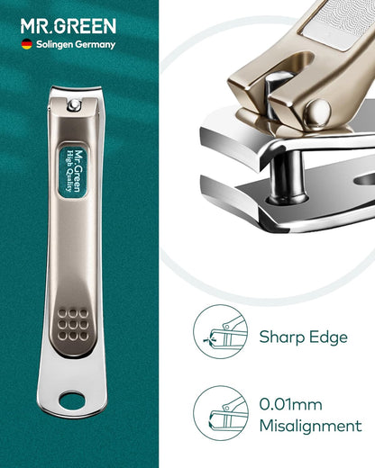 MR.GREEN Nail Clipper 4Pcs Set, Stainless Steel Manicure Pedicure Set, Medical Grade Grooming Kit with Travel Case Gift Box for Man & Woman