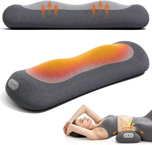 Yunari Cordless Triple Fusion Back Massager, Heated Lumbar Pillow (Gray)