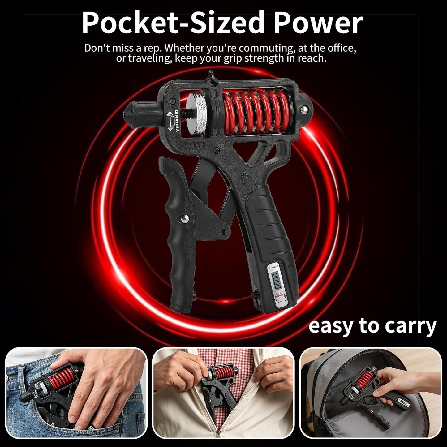 Adjustable 11-350 Lbs, Grip Strength Trainer, Forearm Hand Exerciser for Strength with Digital Counter, Hand Gripper Strengthener for Athletes Muscle Building Hand Treatment Strength Recovery.